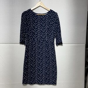 Boden  Polka Dot 3/4 Sleeve Knee Length Dress Flared Sleeves Size 6 Petite
